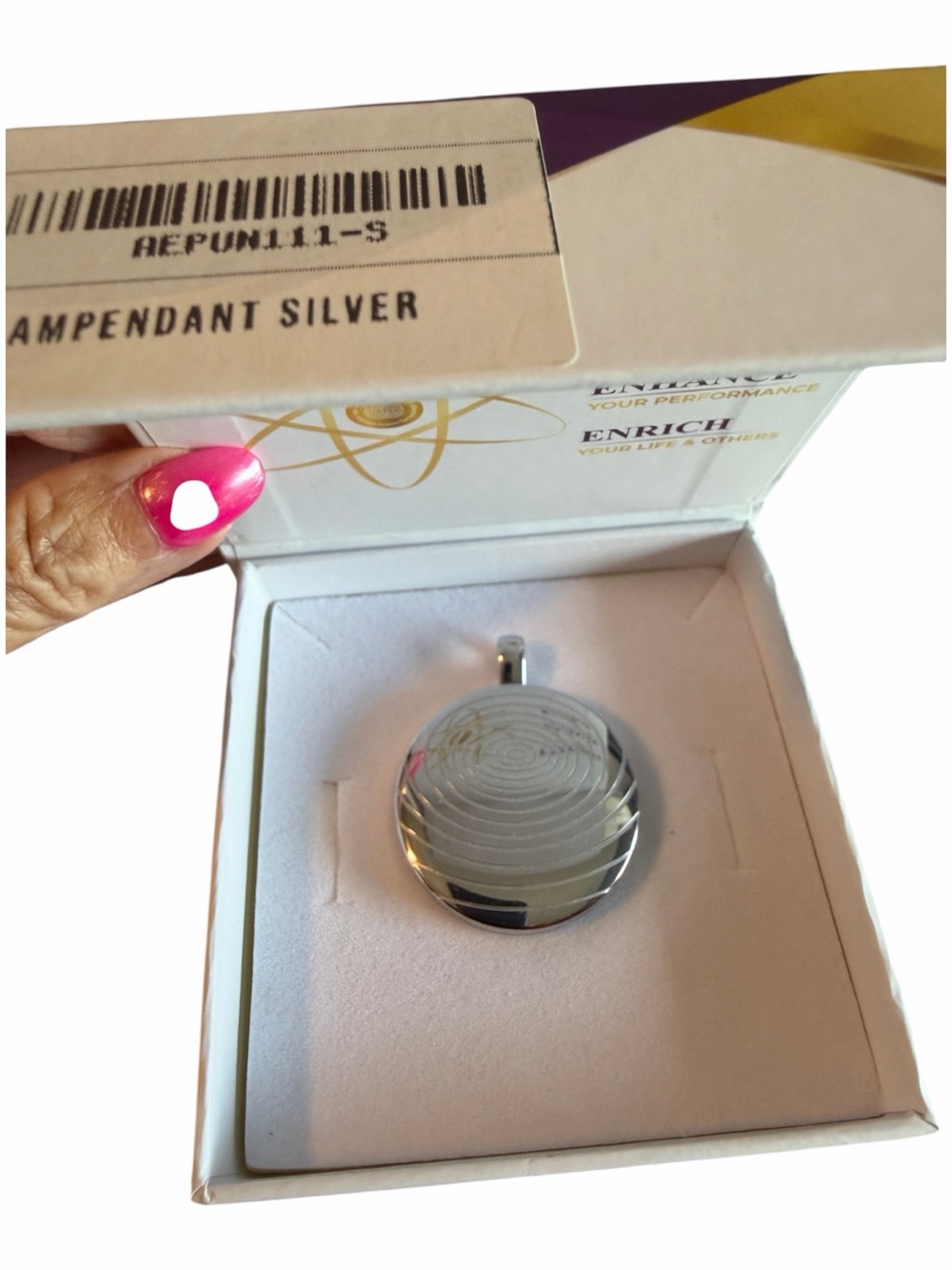 AMEGA AMPendant Universe Silver Titanium Quantum Resonance Pendant